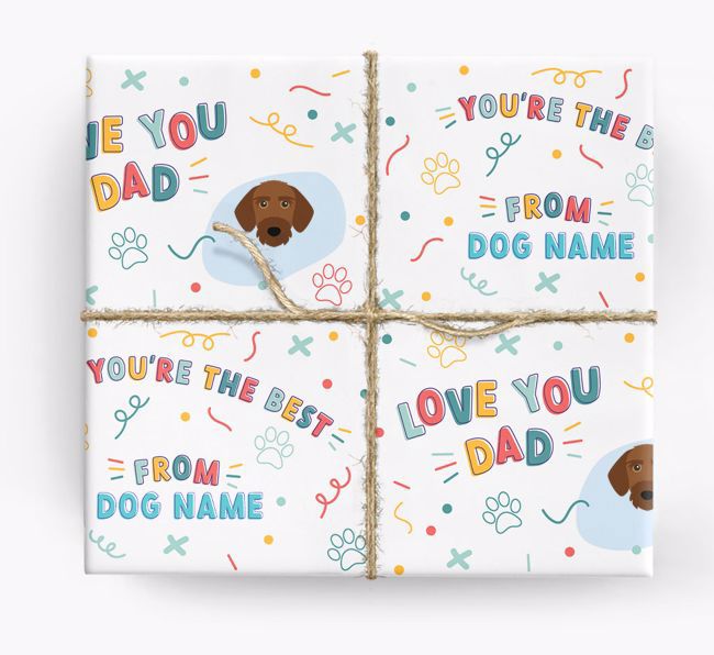 Love You Dad: Personalized {breedFullName} Wrapping Paper